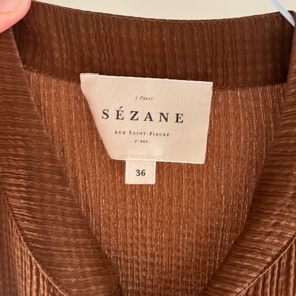 Sezane Copper Blouse with tie - Picture 3 of 3
